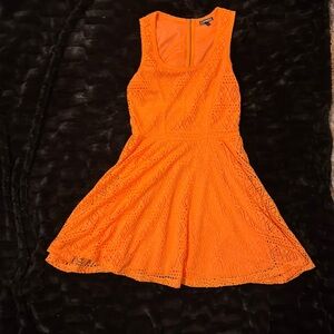 Express Orange Sleeveless Mini Dress